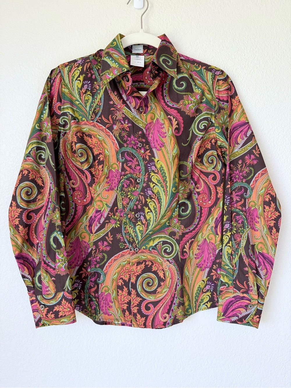 Craig Taylor Mia Paisley Shirt XS 100% Egyptian Cotton USA Made